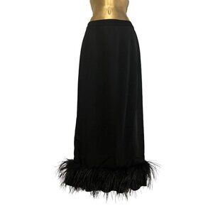 NWT Vintage Donna Vinci Skirt 8 Maxi Ostrich Feather Goth Witch Evening Cocktail